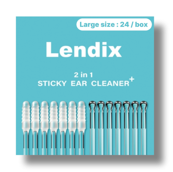 Lendix 친환경 점착식 끈끈이 귀이개 플러스 면봉 투인원