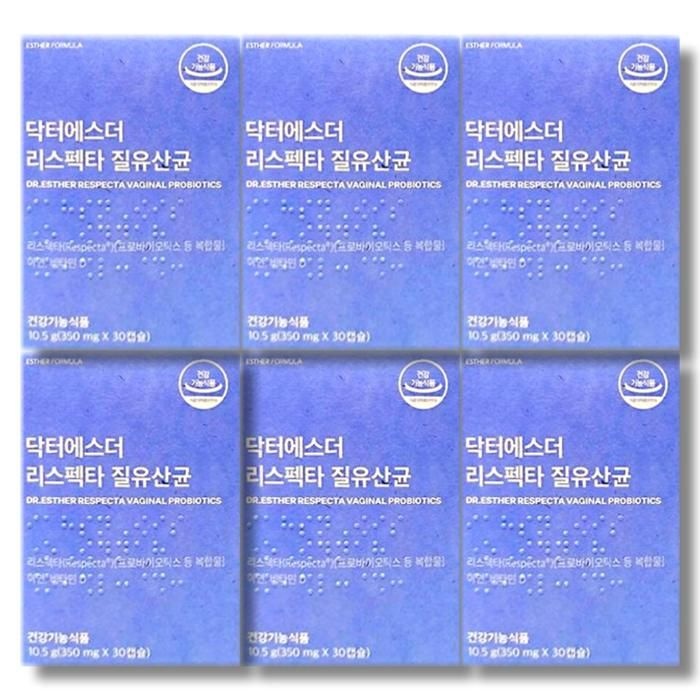 닥터에스더 리스펙타 질유산균 350mg x 30캡슐 6박스