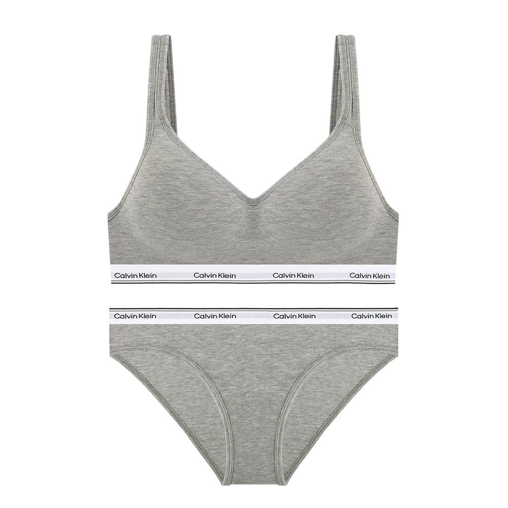 여성 코튼 패디드 브라렛+팬티 세트 QP3271O+QP3276O GREY