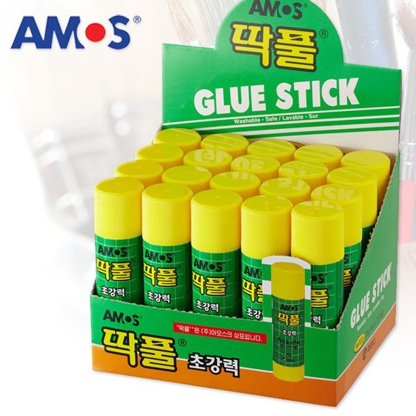 아모스 딱풀 25g 20개입1박스/아모스딱풀/딱풀/고체풀/학용품/학습준비물/접착제