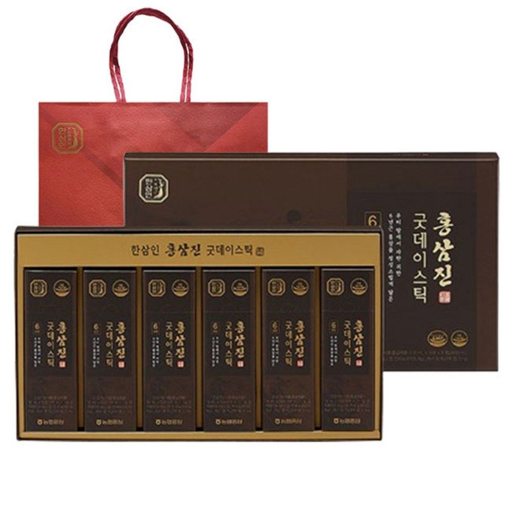 한삼인 홍삼진 굿데이스틱 60p + 쇼핑백 600ml 1개