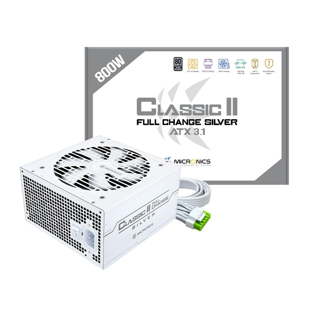:마이크로닉스 Classic II 풀체인지 800W 80PLUS실버 ATX3.1 파워서플라이 (화이트)