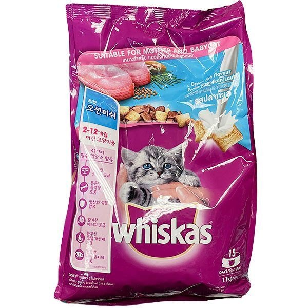 [위스카스 whiskas]주니어 오션피쉬와 우유 1.1kg