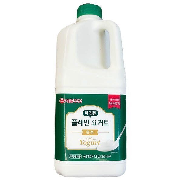[서울우유] 더 진한 순수 플레인 요거트 1.8L