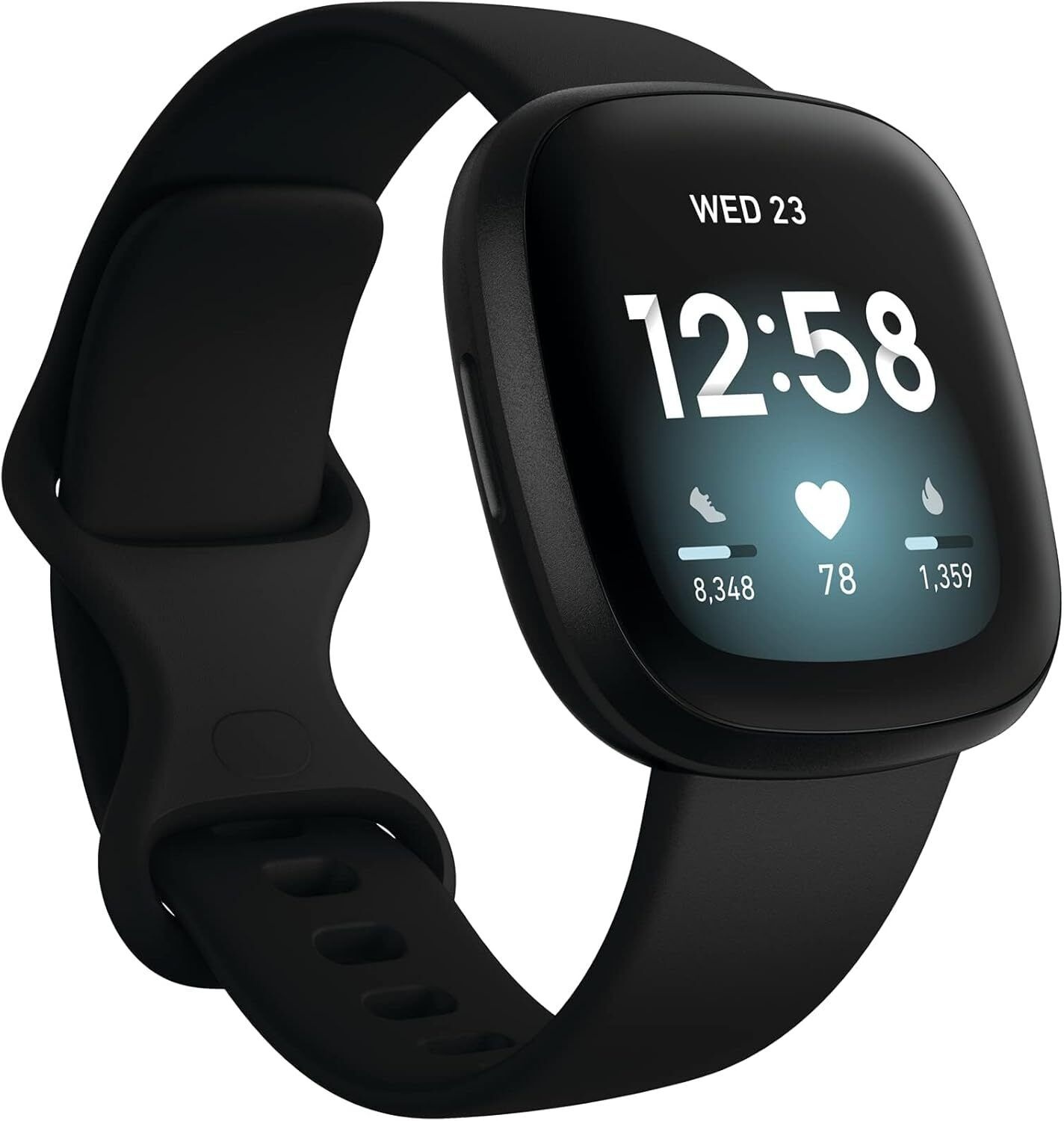 [해외] Fitbit Versa 3 건강 피트니스 스마트워치 GPS 24시간 심박수 Alexa 6일 배터리 블랙