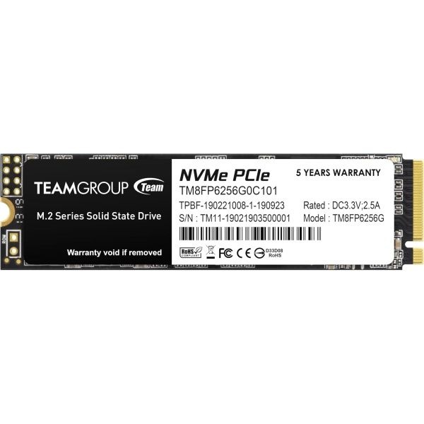 팀그룹 MP33 256GB SLC 캐시 3D NAND TLC NVMe 1.3 PCIe Gen3x4 M.2 2280 내부 SSD R/W 속도 최대 1600/1000 MB/s 노트북 및 PC 데스크탑