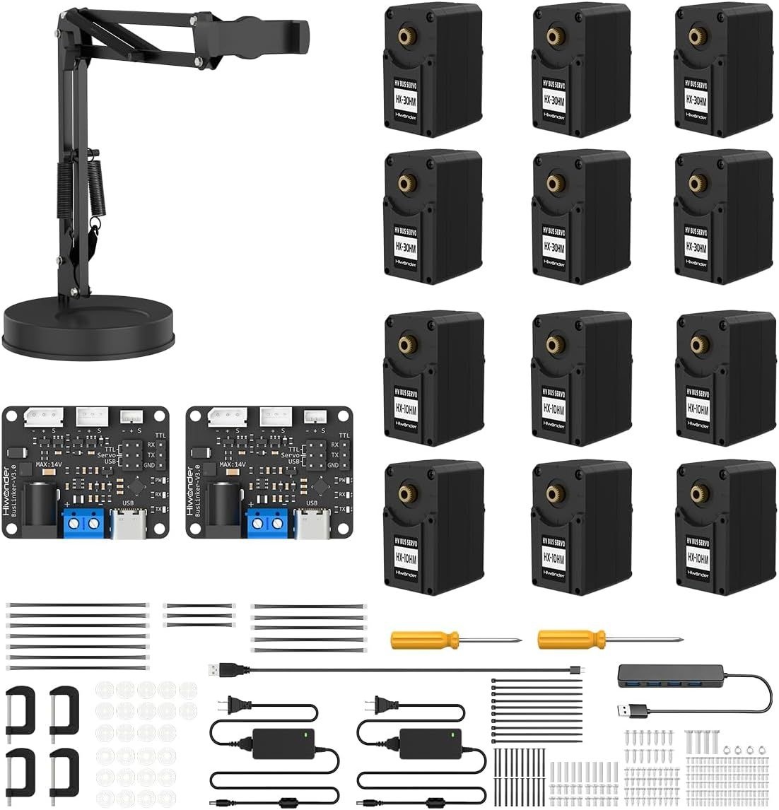 AI 로봇 팔 키트 하이원더 SO-ARM101, LeRobot 오픈 소스 프로젝트 구현 모방 학습 12 고토크 버스 서보 및 튜토리얼(DIY