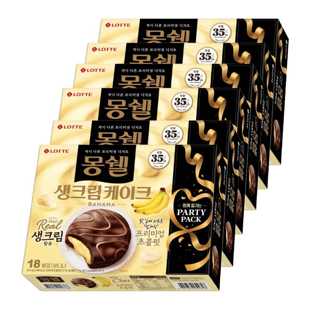 롯데리아 롯데웰푸드 몽쉘 생크림케익 바나나 504g x 6개