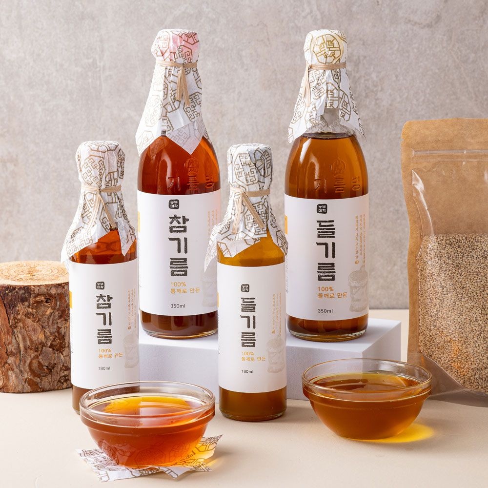 [롯데온] 저온압착 참기름/들기름 350ml 1+1 (12,890원/무료)