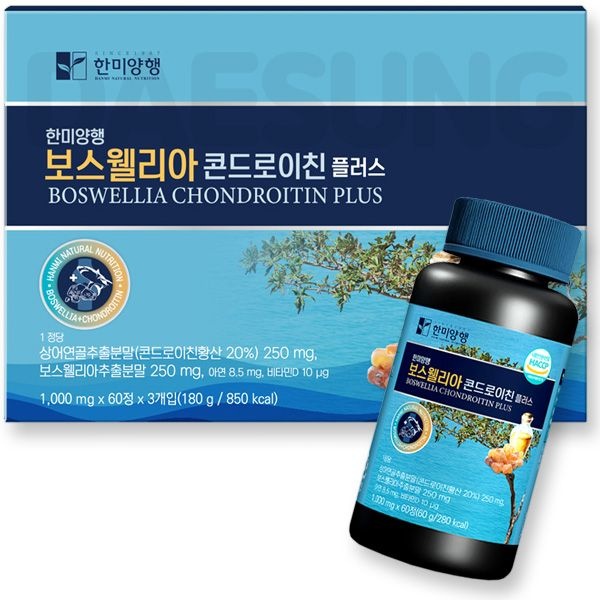 [오늘출발] 한미양행 보스웰리아 콘드로이친 플러스 6개월분 1박스