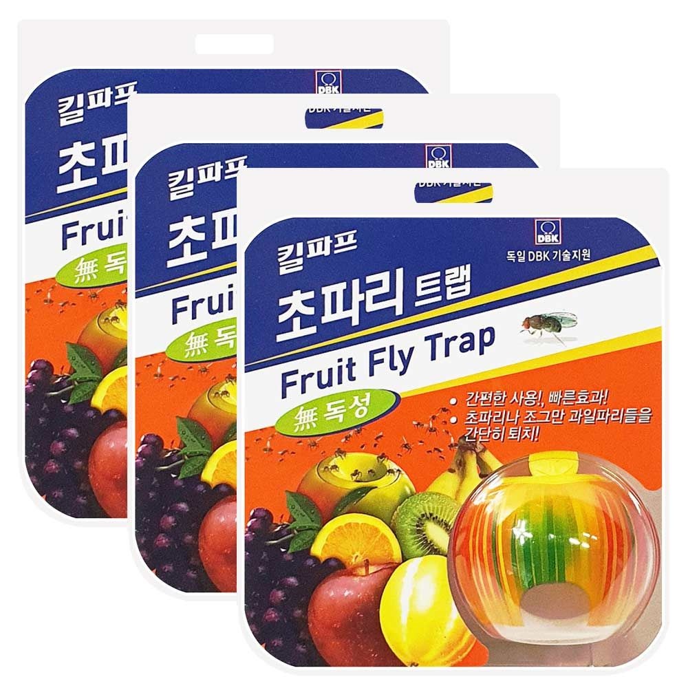 [오늘출발] 킬파프 초파리트랩 15mlx3개 음식물 과일 초파리 해충 날파리 퇴치제 살충제