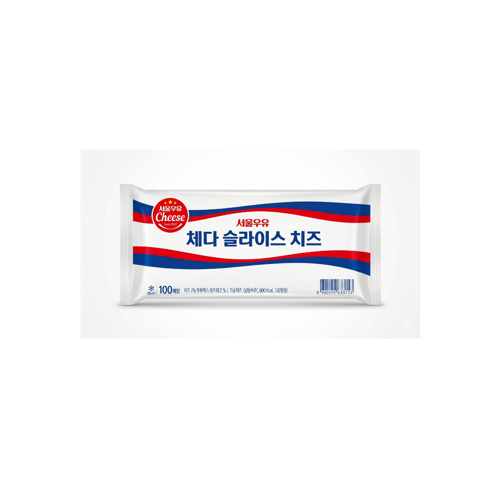 서울우유 체다 슬라이스치즈 업소용 100매 1.8kg