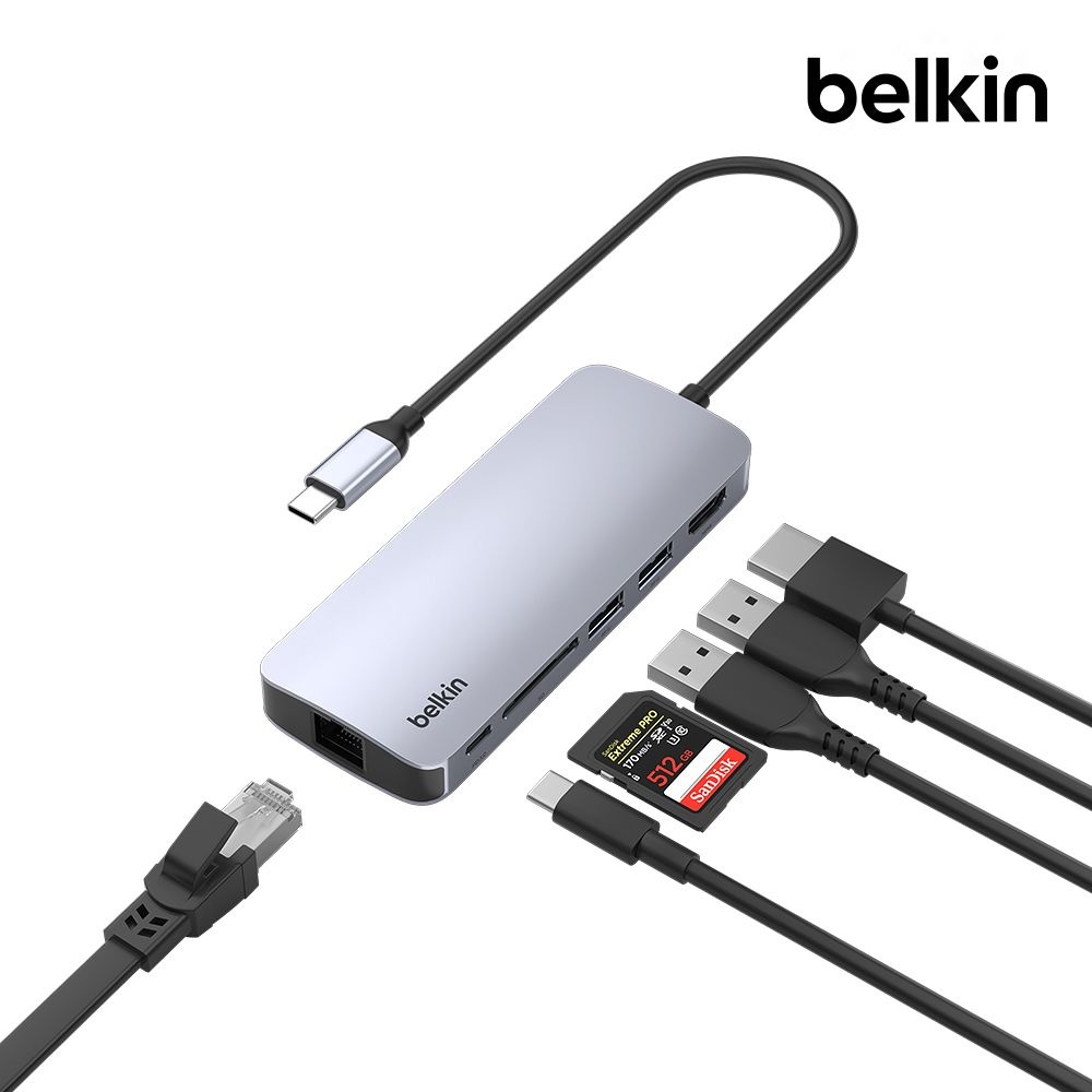벨킨 6in1 C타입 멀티 허브 Pro 이더넷 HDMI 2.0 4K 60Hz 100W AVC008fq 맥북 M5 윈도우 노트북 아이패드 호환