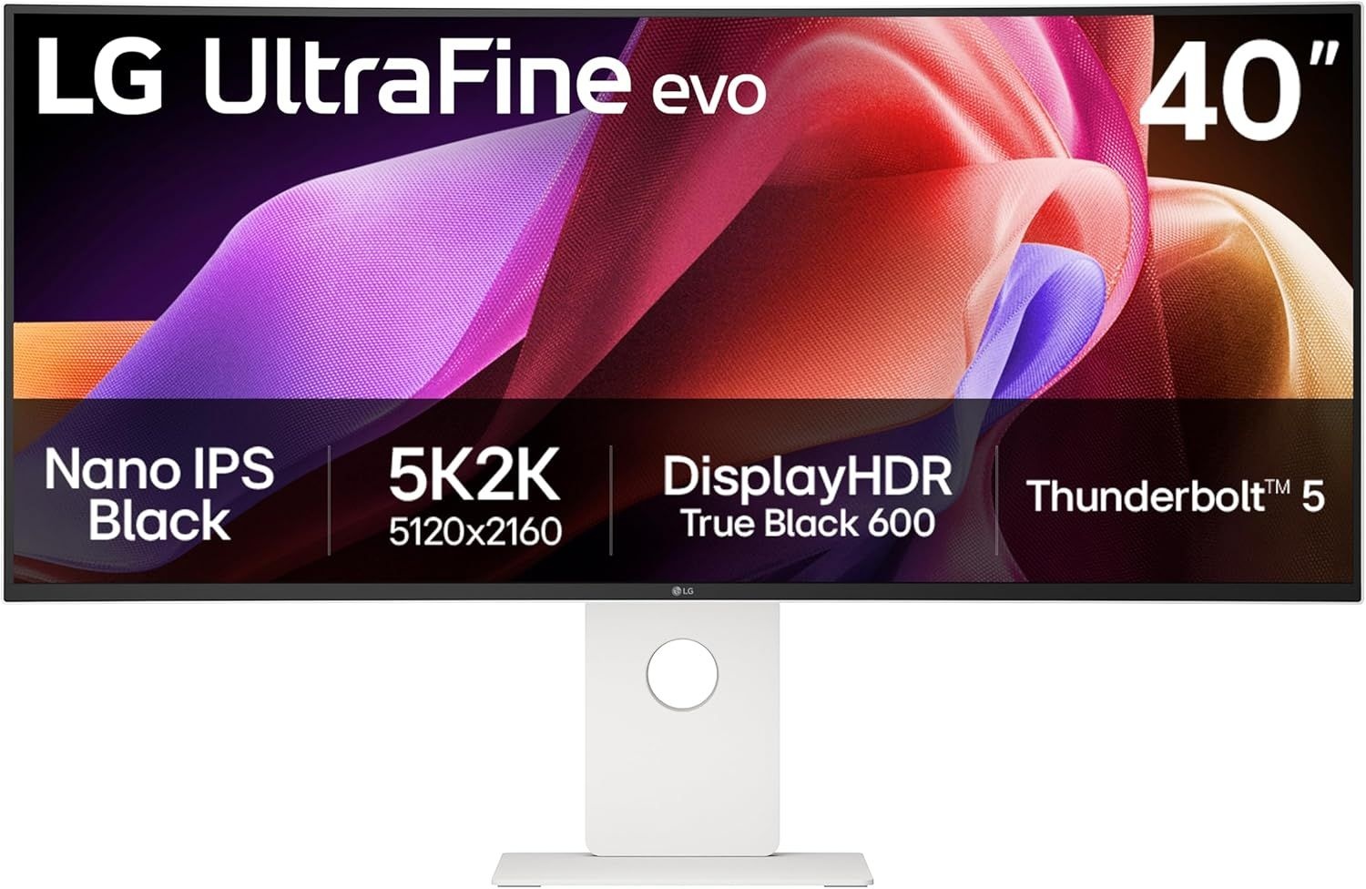 LG 40U990A-W 40인치 초미세 에보 5K2K WUHD (5120 x 2160) 나노 IPS 커브드 모니터, 썬더볼트 5, 디스플레이 HDR 600, 내장