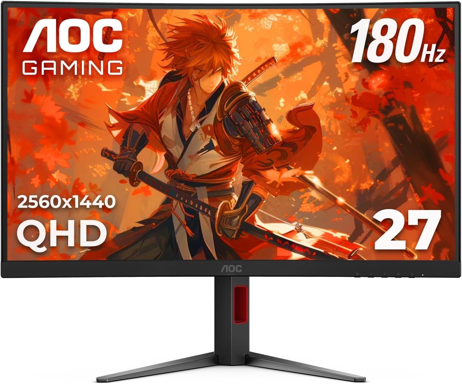 AOC CQ27G4H 27인치 커브드 게이밍 모니터, QHD 2K 2560x1440, 1500R VA, 180Hz 0.5ms, AMD 프리싱크 프리미엄, 높이 조절 가능