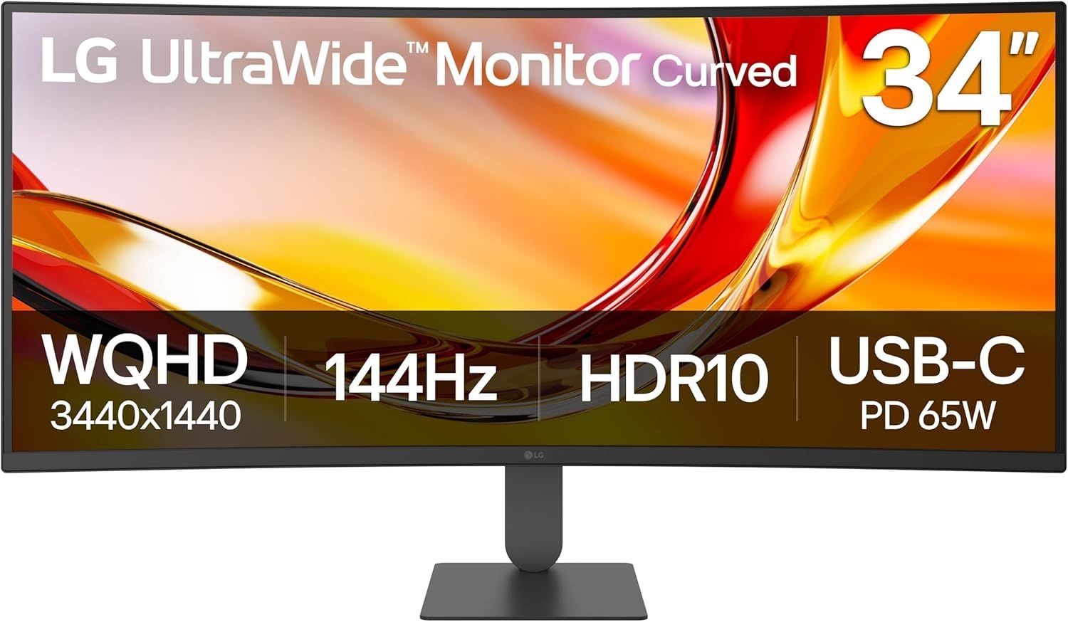 LG 34U640B-B 34인치 울트라와이드 21:9 QHD(3440 x 1440) 커브드 프로페셔널 컴퓨터 모니터, 144Hz, 프리싱크 프리미엄, HDR10,