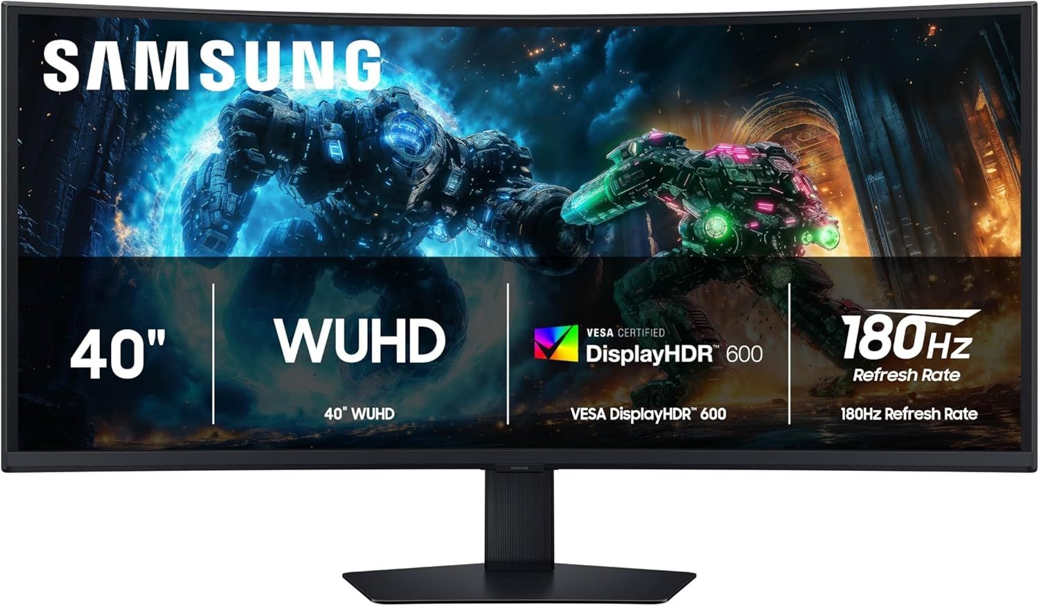 삼성 40인치 오디세이 G7(G75F) WUHD 해상도, 180Hz, 커브드 게이밍 모니터, 1ms 응답 시간(GtG), VESA 디스플레이 HDRTM 600,
