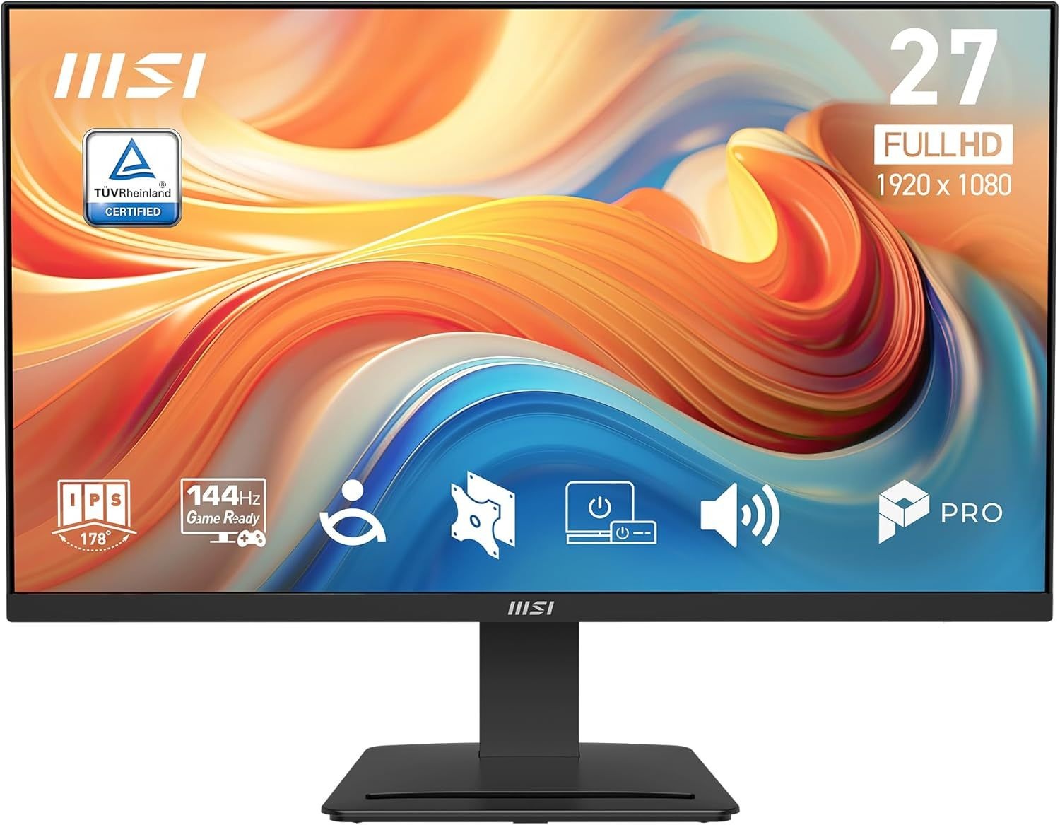 MSI PRO MP273 E14A 27인치 IPS 1920 x 1080 (FHD) 게이밍 오피스 모니터, 144Hz, 프리싱크, HDMI, 디스플레이포트, VGA 포트, VESA