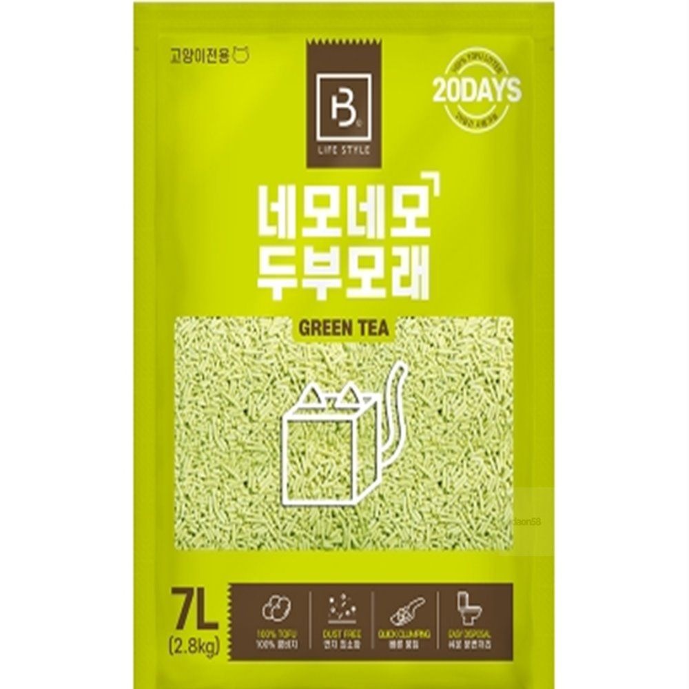 다온58 두부모래 가는입자 녹차 7LX6개 결막염예방 냄새제거 다묘가정