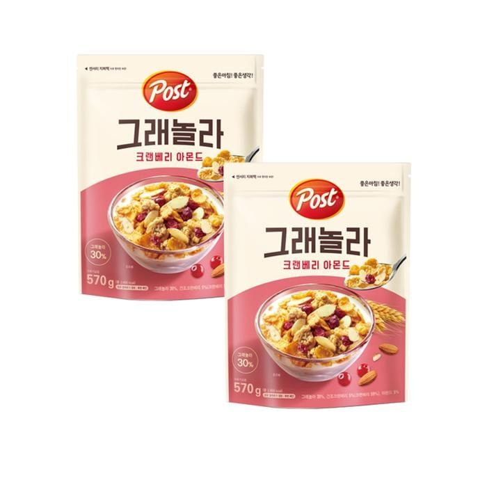[포스트] 그래놀라 크랜베리 아몬드 570g x 2개
