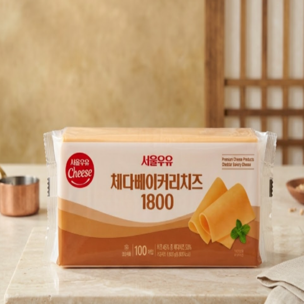 서울우유 체다 베이커리치즈 슬라이스치즈 1.8kg 100매 업소용