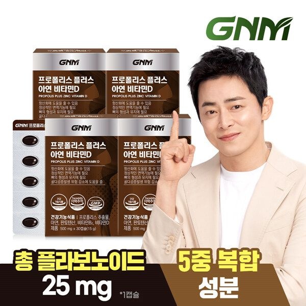 GNM 프로폴리스 플러스 아연 비타민D 4박스 (총 4개월분) / 비타민B 판토텐산