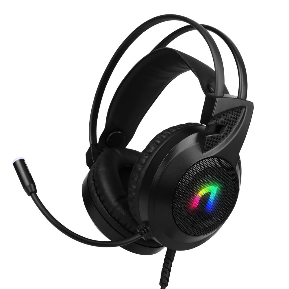 앱코 N460 가상 7.1 ENC 초경량 RGB 게이밍 헤드셋 블랙
