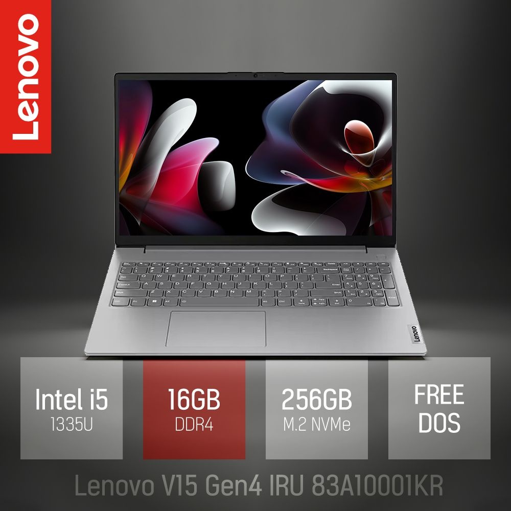Lenovo ⓒ 레노버 V15 Gen4 IRU 83A10001KR 16GB 256GB / 사무용 인강용 15.6인치 가성비 대학생 노트북