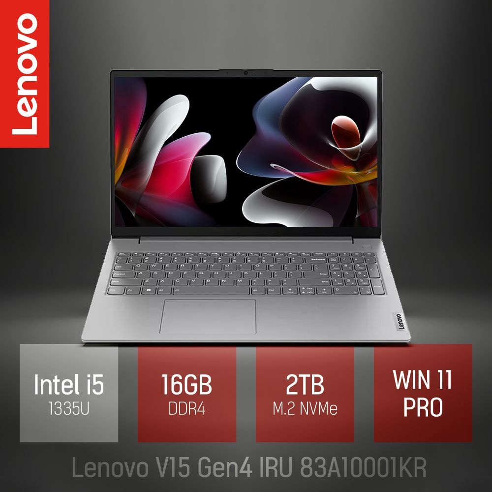 Lenovo ⓒ 레노버 V15 Gen4 IRU 83A10001KR 16GB 2TB WIN11 / 사무용 인강용 15.6인치 가성비 대학생 노트북