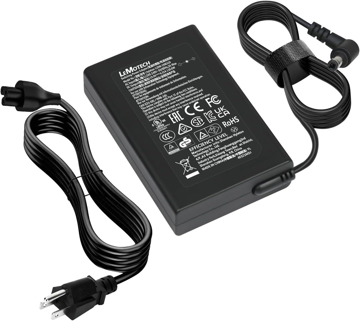 LeMotech 19V 120W 미니 PC GEEKOM IT13 교체용 충전기 ACEMAGICIAAN AD08 데스크톱 컴퓨터 어댑터 커넥터 타입 5.5x2.5mm 전원