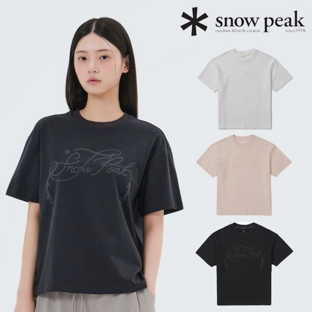 스노우피크 [AK수원점] [스노우피크]아스킨 여성 발포 레터링 반팔 티셔츠 S25MWFTS87