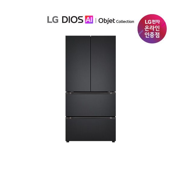 [엘지 디오스] [공식][1등급][491L]LG 오브제 김치냉장고 스탠드형 4룸 메탈 맨해튼미드나잇(Z490MMMF11)
