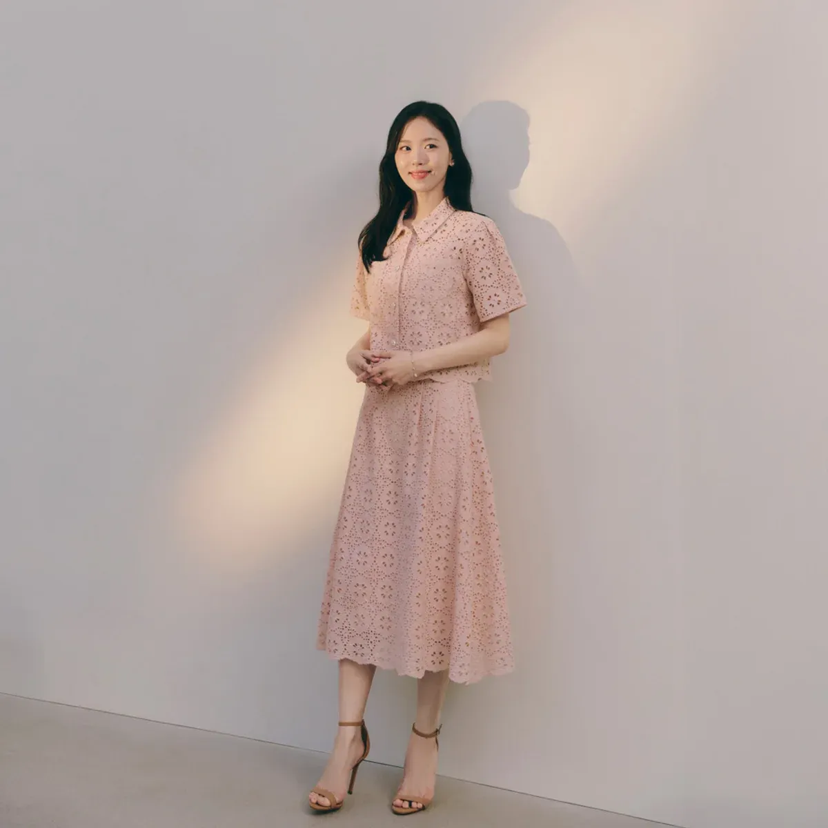 크로셰 펀칭 핀턱 플리츠 스커트 SMSAD1350