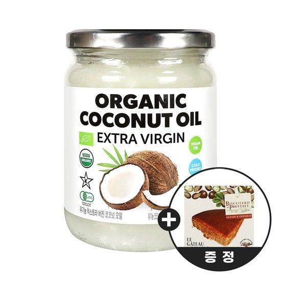 SMR 유기농 엑스트라버진 코코넛오일 500ml + 프로방스 아몬드케이크 밤맛 증졍