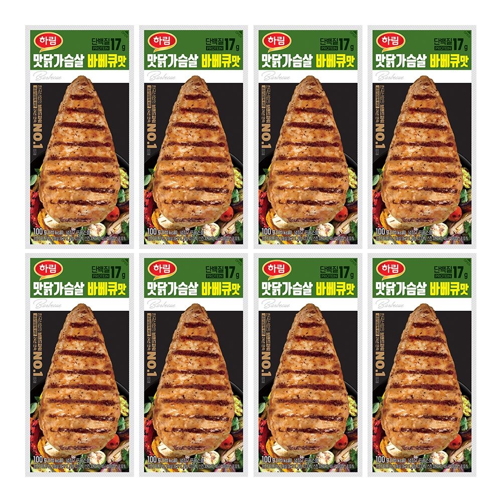 하림 맛닭가슴살바베큐맛 100g 8봉