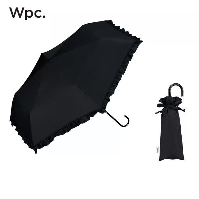 wpc 일본직수입 암막양산 심플 레이스 3단 라인 자외선차단 일본양산 양우산 우양산