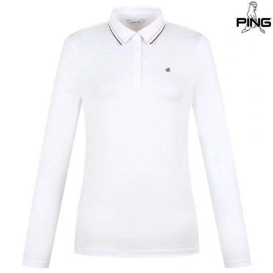 <매장정품> 핑 PING [핑골프][양말]여성 카라 배색 포인트 긴팔 티셔츠 121F1TO051_WH 245366