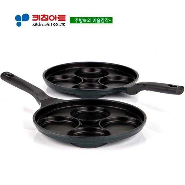 키친아트 하우스쿡 4구원형에그팬26CM(가스렌지용)