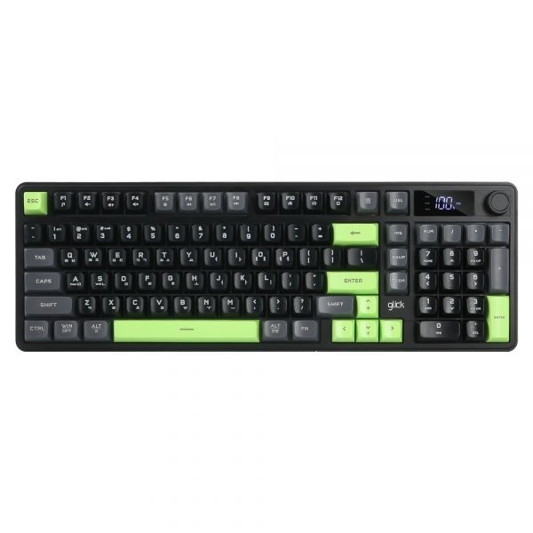 지클릭커 OFFICEPRO WK50 사일런스 M RGB 풀윤활 무소음 방수 무선 블루투스 LCD 98 (Poker Green)