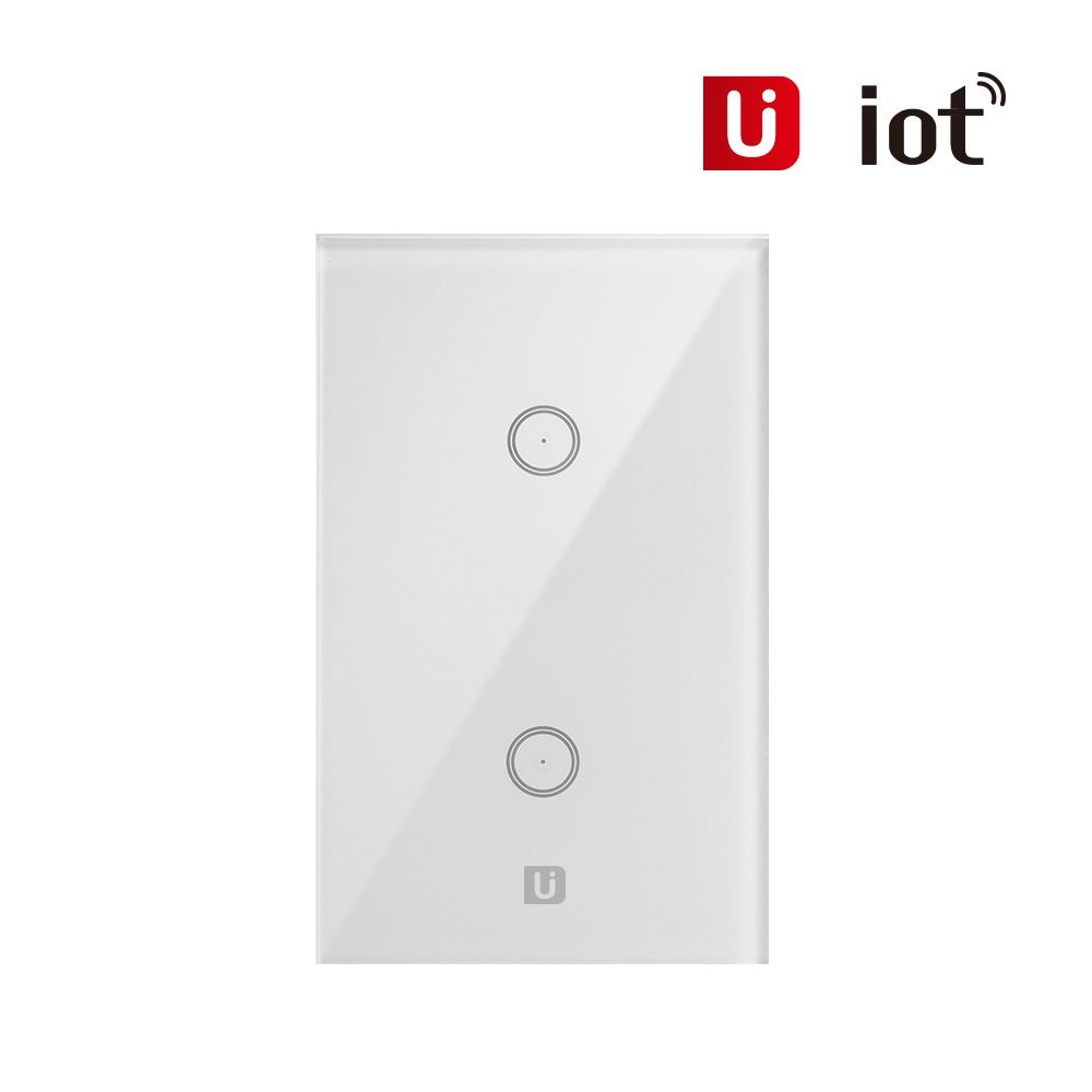 서진네트웍스 유아이오티 UIOT-SW20S 홈IOT 2구 스마트 벽스위치 조명등 형광등 무선원격제어 Zigbee방식