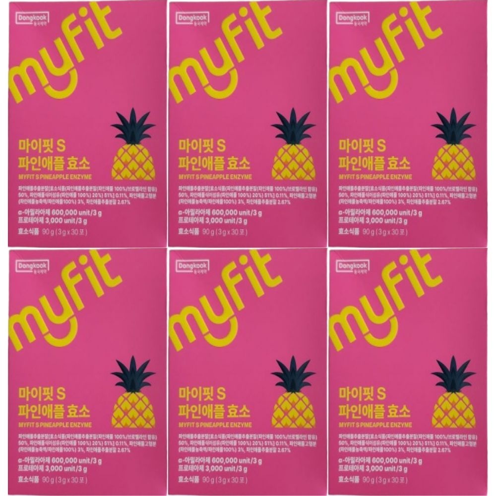동국제약 마이핏S 파인애플 효소 3g 30포, 6박스