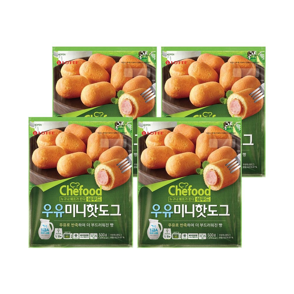 퍼스트APP더블데이쉐푸드 우유미니핫도그 500gx4개