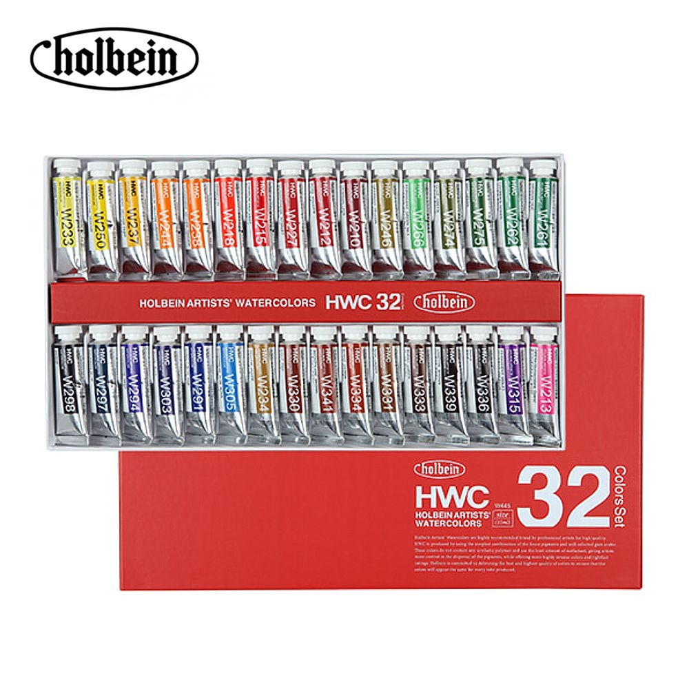 홀베인 HWC 수채화 물감 15ml 32색 세트