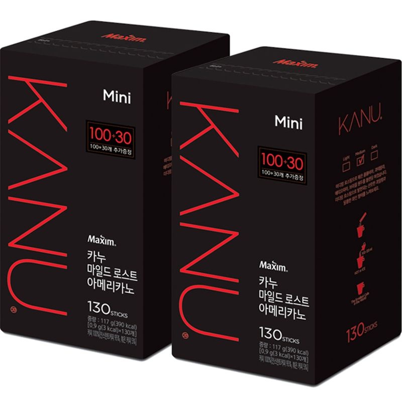 맥심 카누 마일드미니 100T+30T x 2개