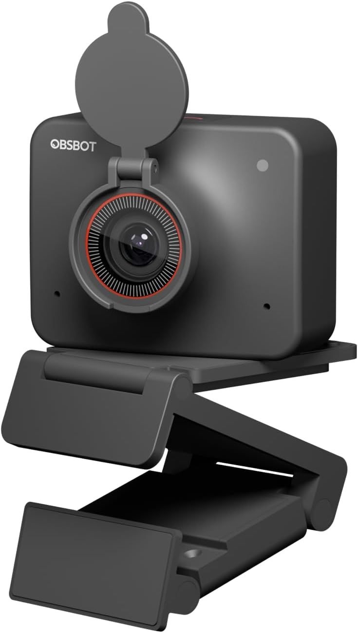 OBSBOT, AI 기반 4K 웹캠, 프레임 및 자동 초점, 마이크가 있는 배경 보케, 60FPS, HDR 저조도 보정, 뷰티 모드, PC용
