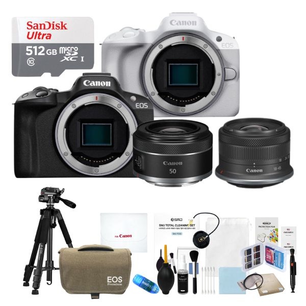 캐논 캐논코리아정품 EOS R50+RF-S18-45mm+RF50mm F1.8+512G 고급12종풀패키지