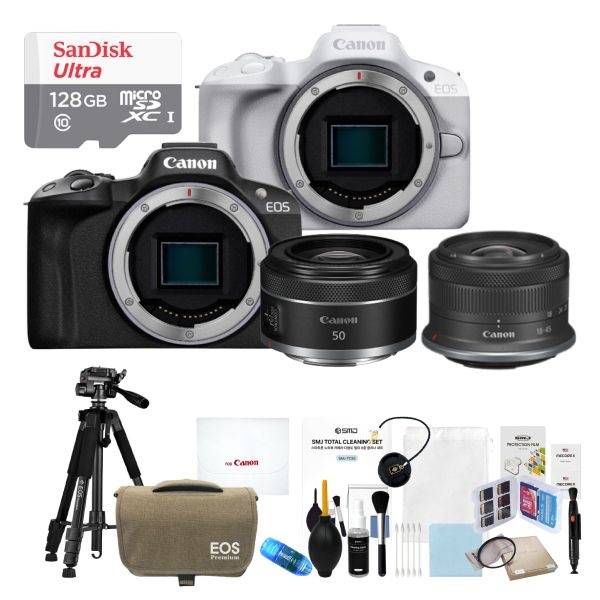 캐논 캐논코리아정품 EOS R50+RF-S18-45mm+RF50mm F1.8+128G 고급12종풀패키지
