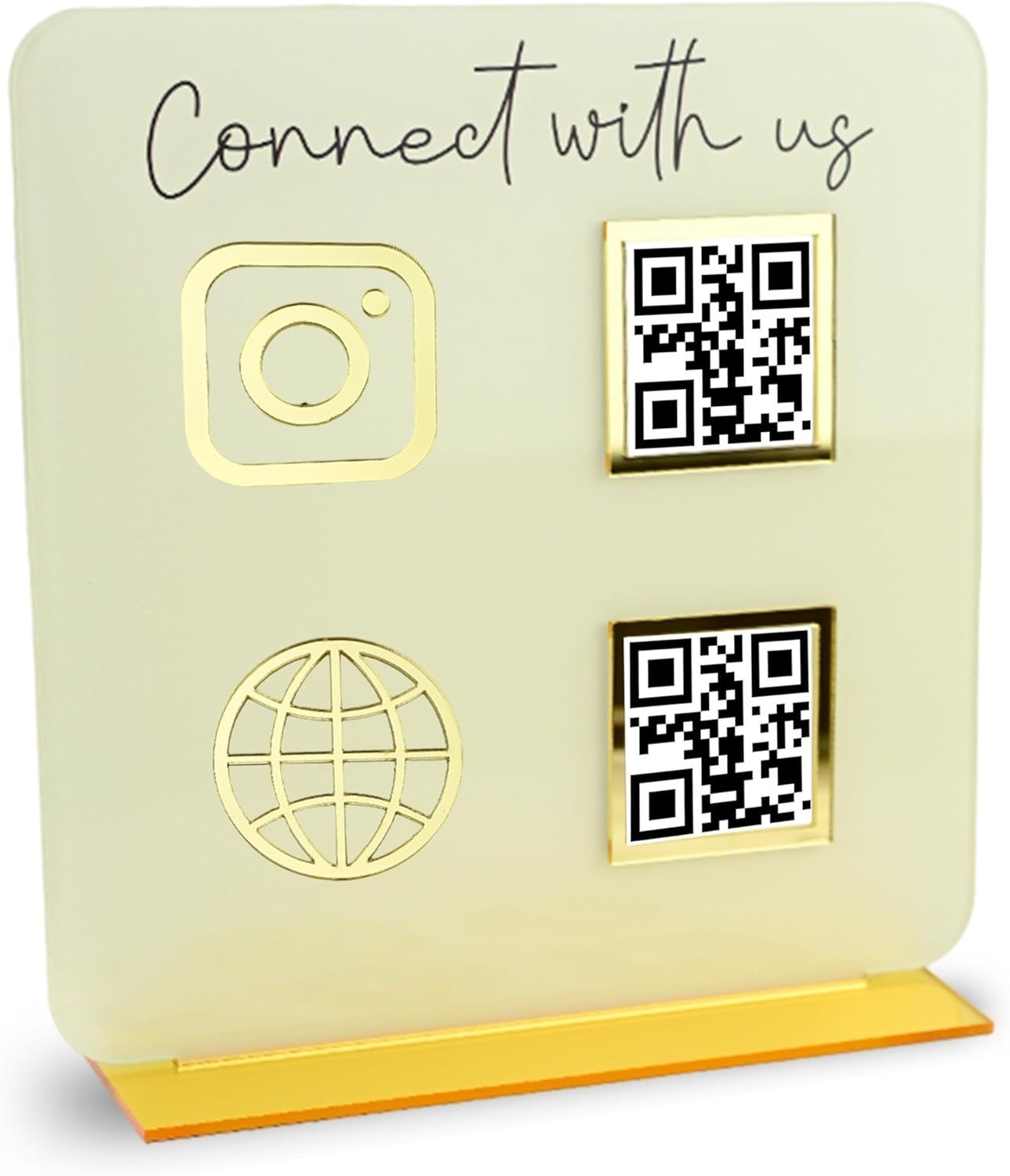 비즈니스용 스카이윈 QR 코드 표지판 – 소셜 미디어 및 현금 앱 스탠드, 사무실 책상용 아크릴 디스플레이 홀더,