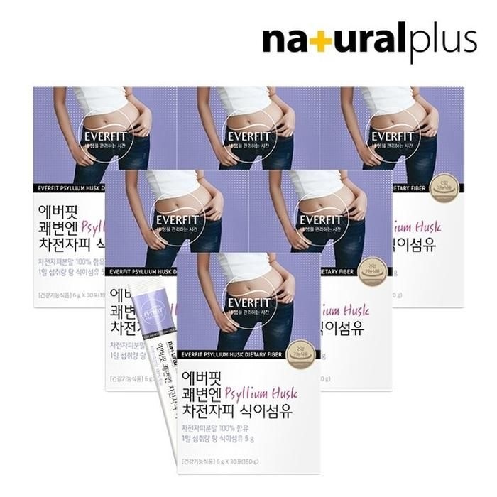 에버핏 쾌변엔 차전자피 식이섬유 30포 6박스 (6개월분)