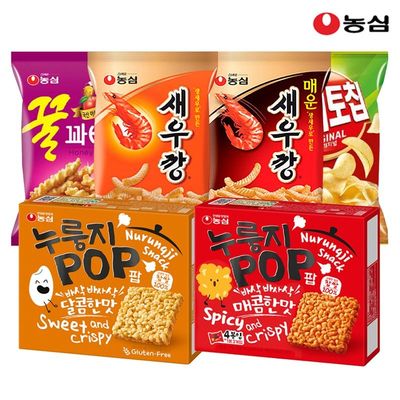 [APP전용] 농심 누룽지팝4개+누룽지팝매콤한맛4개 /자갈치/새우깡 외 베스트상품